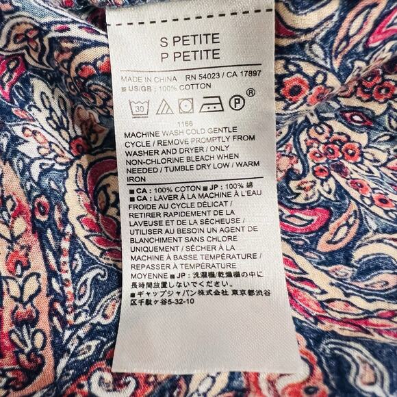 Banana Republic Women’s Petite S Paisley Peasant Peplum Blouse (A0128) - Picture 6 of 6